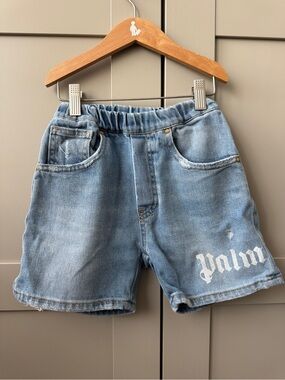 Boys Palm Angels Blue Denim Kids Shorts